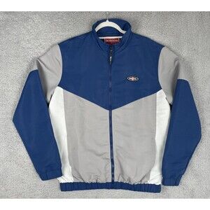 Bobson Full Zip Track Jacket Mens Blue Gray Lined Made In Japan NWOT Rare